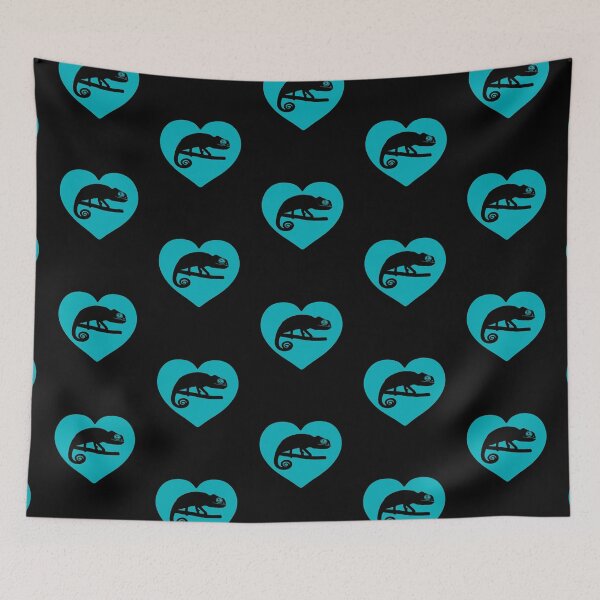 Item preview, Cute Chameleon Heart Silhouette for Chameleon Lovers, Blue Heart designed and sold by Mochi-Merch.