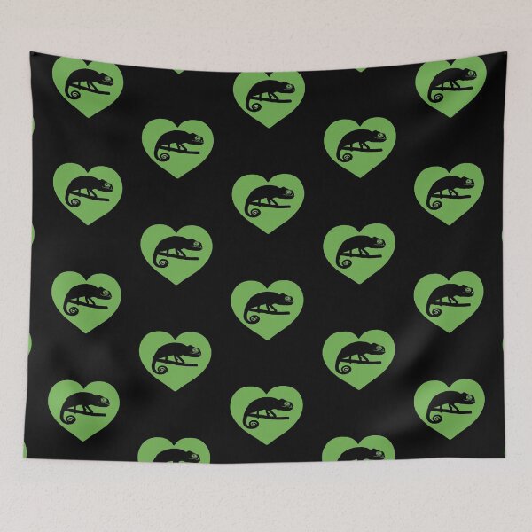 Item preview, Cute Chameleon Heart Silhouette for Chameleon Lovers, Green Heart designed and sold by Mochi-Merch.