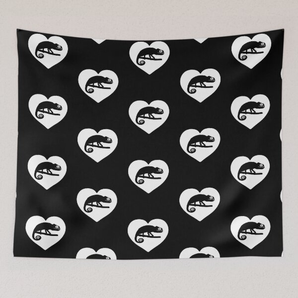 Item preview, Cute Chameleon Heart Silhouette for Chameleon Lovers, White Heart designed and sold by Mochi-Merch.