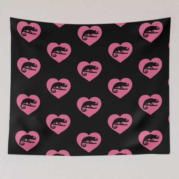 Item preview, Cute Chameleon Heart Silhouette for Chameleon Lovers, Pink Heart designed and sold by Mochi-Merch.