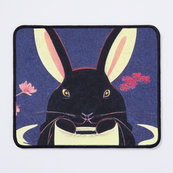 Item preview, Cute Floral Black Otter Netherland Dwarf Rabbit Bunny designed and sold by wigobun.