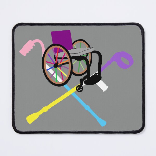 Item preview, Rainbow Wheelchair and Cross Crutches, Queer Cripple designed and sold by Quipplepunk.