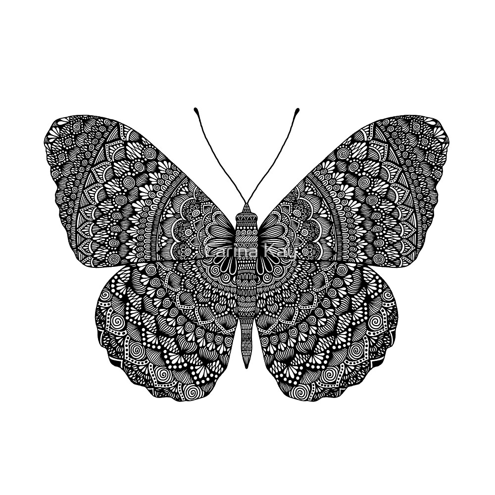 "Zentangle Butterfly" by Carina Kay Redbubble