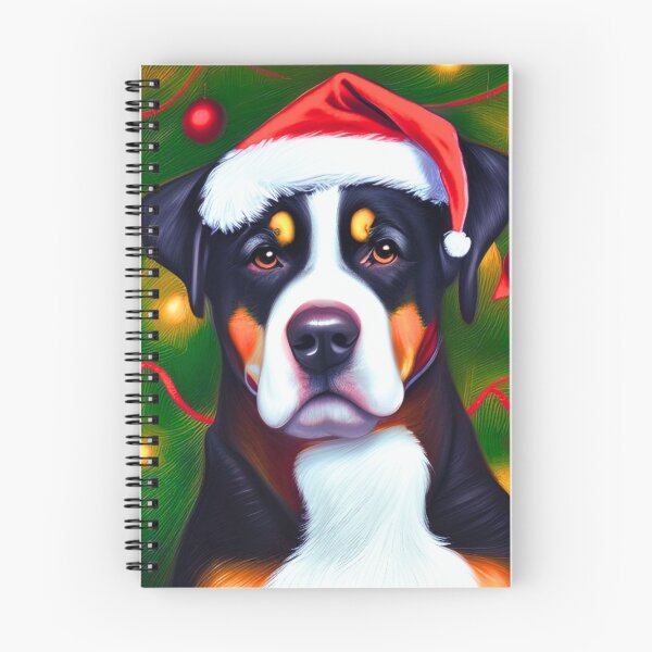 Item preview, Greater Swiss Mountain Dog Wearing A Santa Hat designed and sold by ZenEverAI.