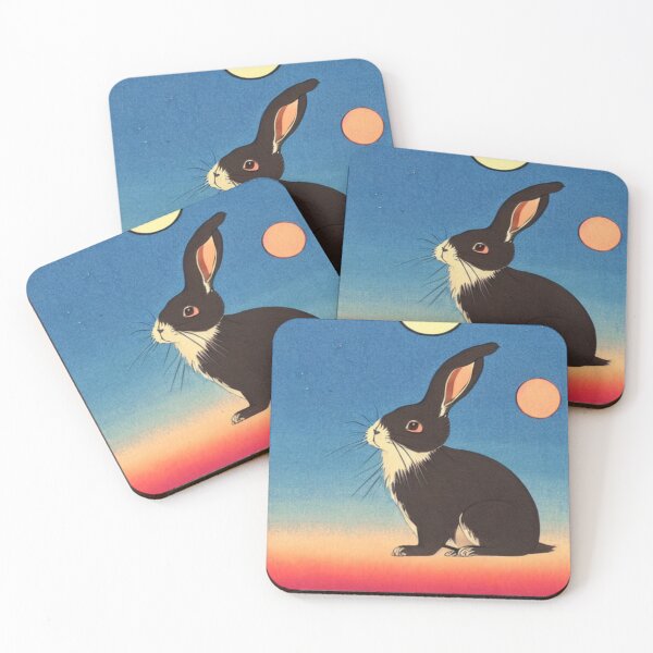 Item preview, Vintage Retro 80s Beautiful Black Mini Rex Bunny Mom of Rex Rabbit designed and sold by wigobun.