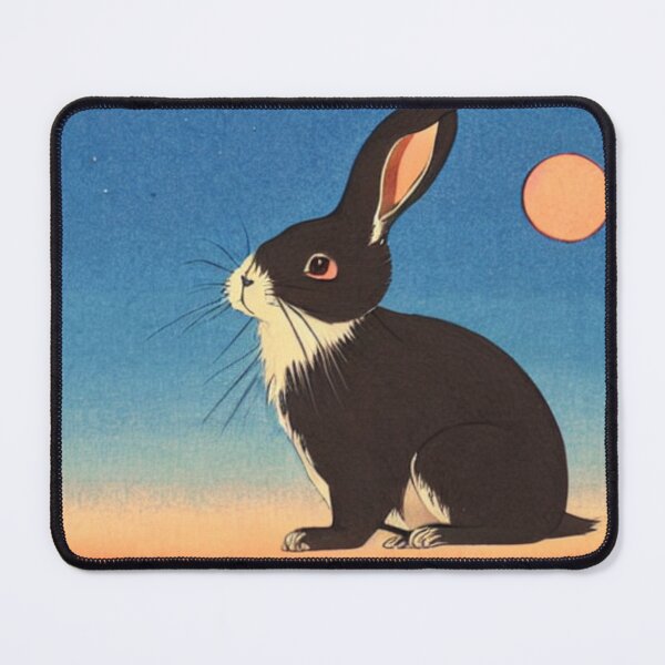 Item preview, Vintage Retro 80s Beautiful Black Mini Rex Bunny Mom of Rex Rabbit designed and sold by wigobun.