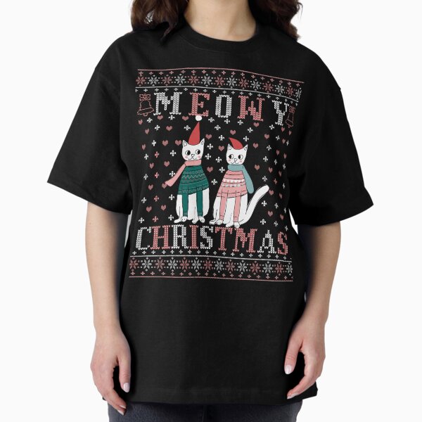 Artikel-Vorschau von Meowy Christmas Sweater Design, hässlicher Meowy Weihnachtspullover, designt und verkauft von Hussain Shirts.