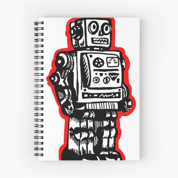 Item preview, Retro Cute Tin Toy Robot Illustration designed and sold by WhatWhatDesigns.