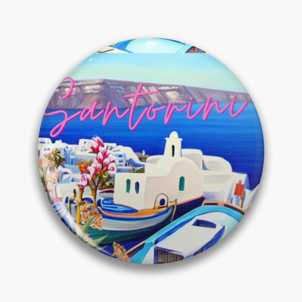 Item preview, Santorini Harbor - Painting 6A - Throw Pillows and Prints.  designed and sold by ScatterHub.