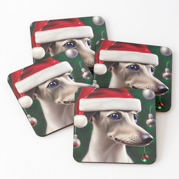 Item preview, Christmas Greyhound Wearing A Santa Hat designed and sold by ZenEverAI.