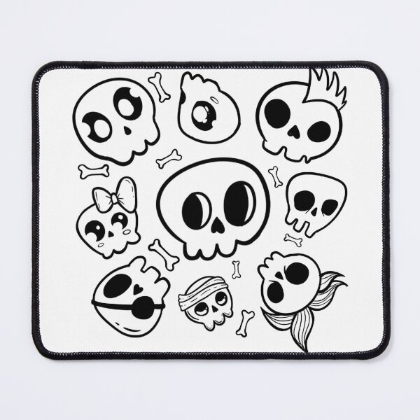 Item preview, Handdrawn Cute Skulls Doodle designed and sold by HowreSketch.