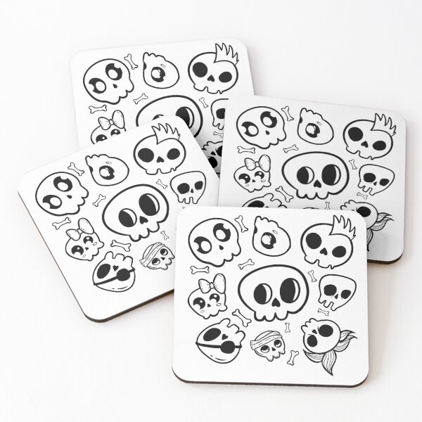 Item preview, Handdrawn Cute Skulls Doodle designed and sold by HowreSketch.