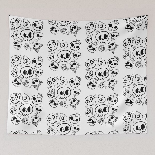 Item preview, Handdrawn Cute Skulls Doodle designed and sold by HowreSketch.