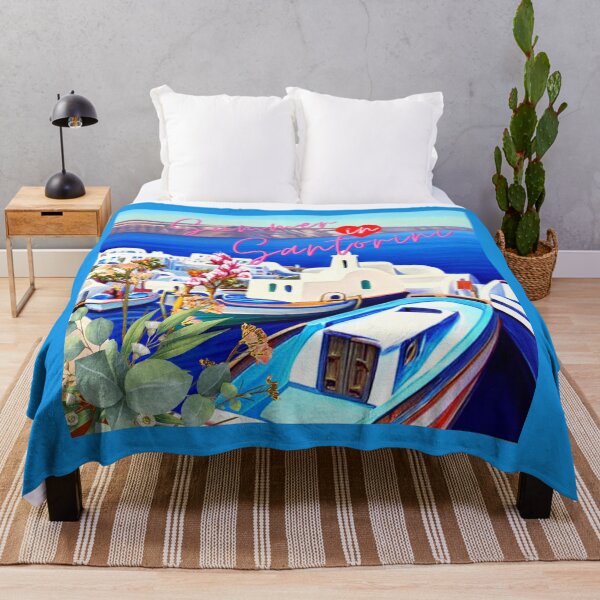 Item preview, Summer in Santorini - Throw Pillows and Prints. designed and sold by ScatterHub.