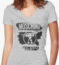 Moschino milano Women's Fitted V-Neck T-Shirt