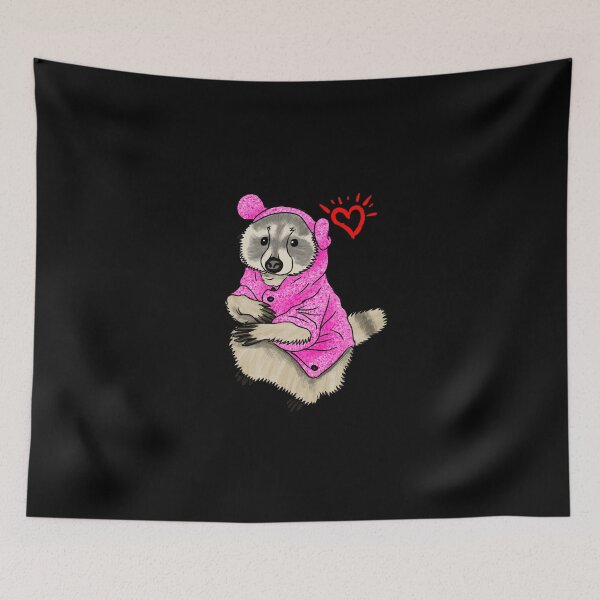 Item preview, mapache en rosa designed and sold by Migiteart.