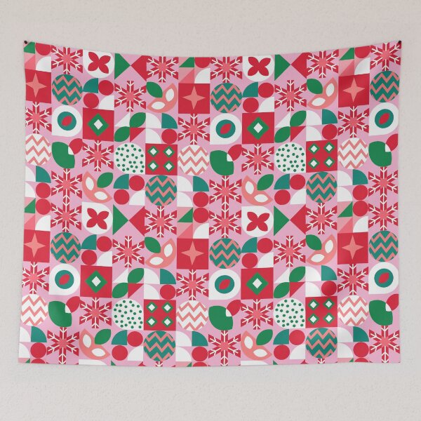 Item preview, Christmas Santa seamless pattern with flowers stars designed and sold by UnloveToy10.