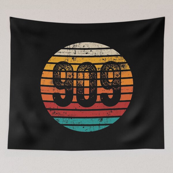 Item preview, Distressed Vintage Sunset 909 Area Code designed and sold by Gold Wings Tees.