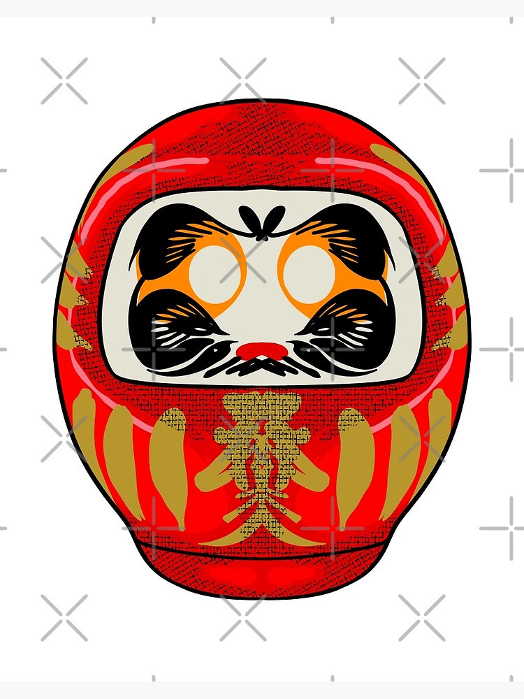 Japanese Traditional Daruma Doll  Art Board Print for Sale by quackynaut