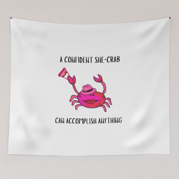 Item preview, CONFIDENT SHE-CRAB FUNNY PINK HAT HANDBAG CRAB designed and sold by EllieMonroe.