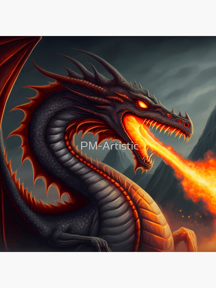 Illustration Fire Dragon Drache