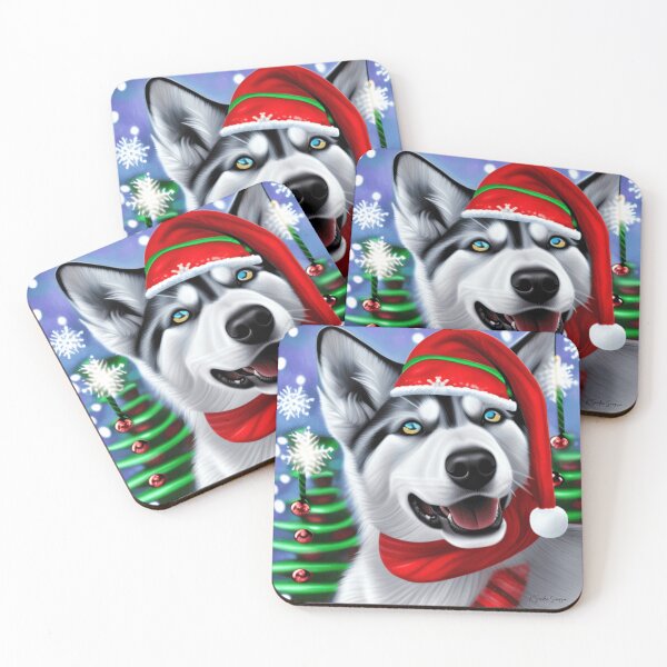 Item preview, A Very Merry Husky Christmas, Dog Art, Ai Art, Husky designed and sold by ksan30.