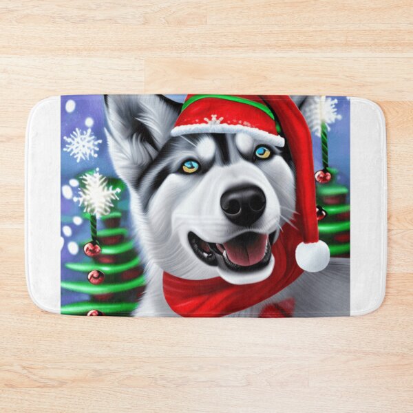 Item preview, A Very Merry Husky Christmas, Dog Art, Ai Art, Husky designed and sold by ksan30.