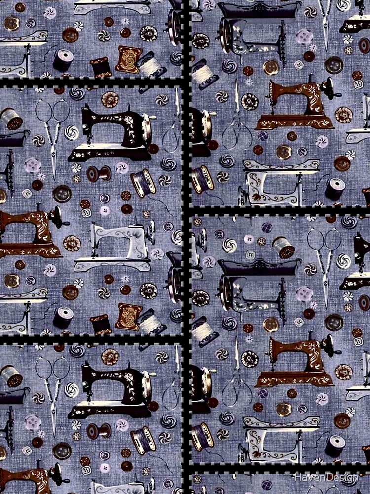 Vintage Sewing Machines Seamstress Pattern by HavenDesign