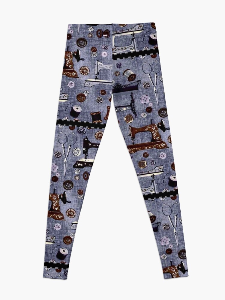 Alternate view of Vintage Sewing Machines Seamstress Pattern Leggings