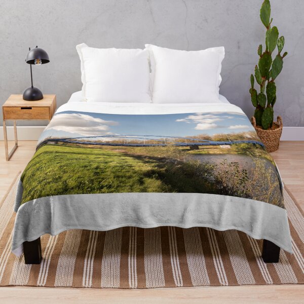 Item preview, blue road bridge with river, meadow and nice sky designed and sold by honza28683.