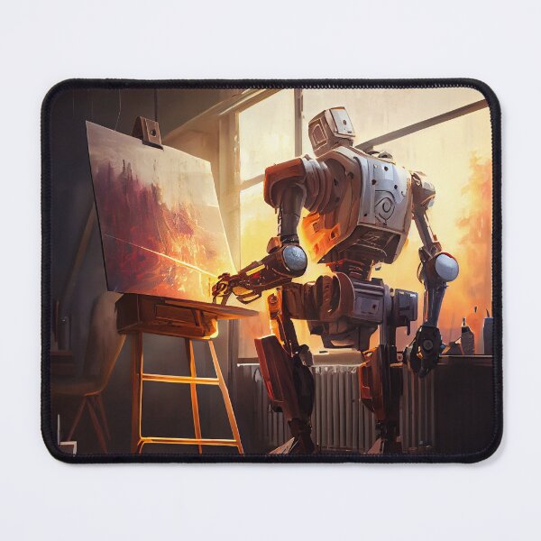 Artikelvorschau, Bright Cinematic Robot Painting Digital Painting entworfen und verkauft von CodeAndColors.