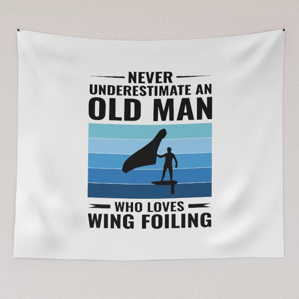 Item preview, Old Man Wing Foiling Surfing Dad Grandpa Fathers day designed and sold by CuteDesigns1.