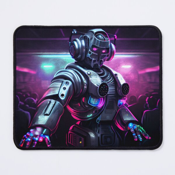 Item preview, Cool Colorful Robot DJ Nightclub Digital Painting designed and sold by CodeAndColors.