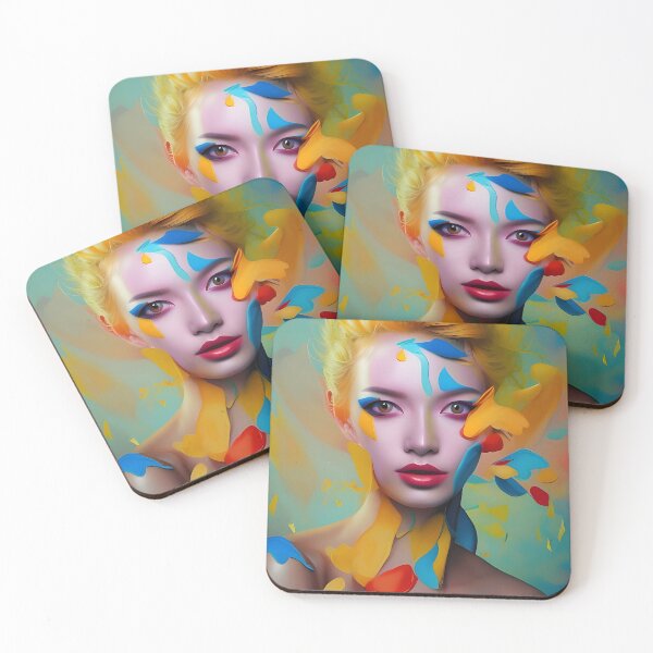 Item preview, Ethereal Beauty: A Colorful Surreal Woman Portrait designed and sold by artmanikin.