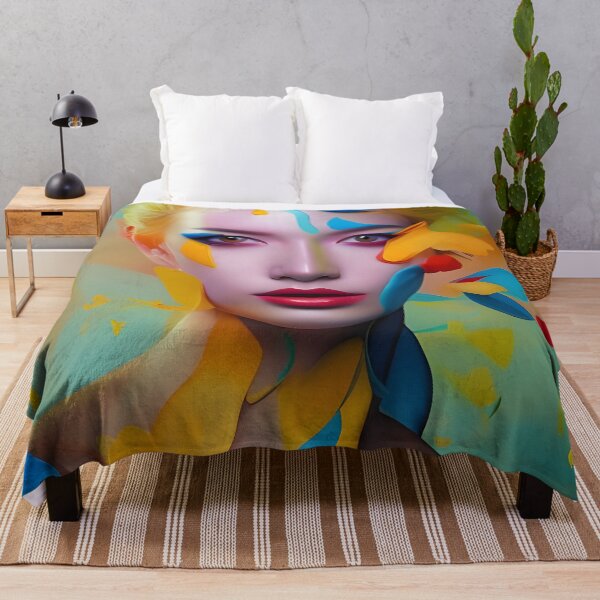 Item preview, Ethereal Beauty: A Colorful Surreal Woman Portrait designed and sold by artmanikin.