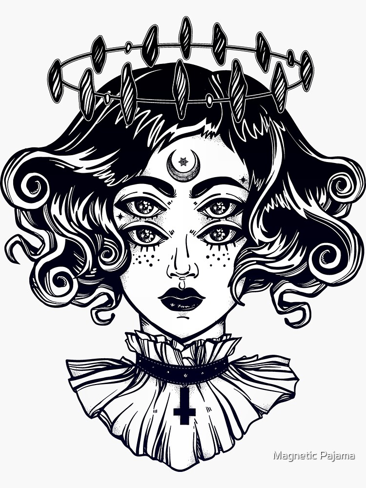 Witch with Four Eyes and Halo of Crystals by MagneticMama