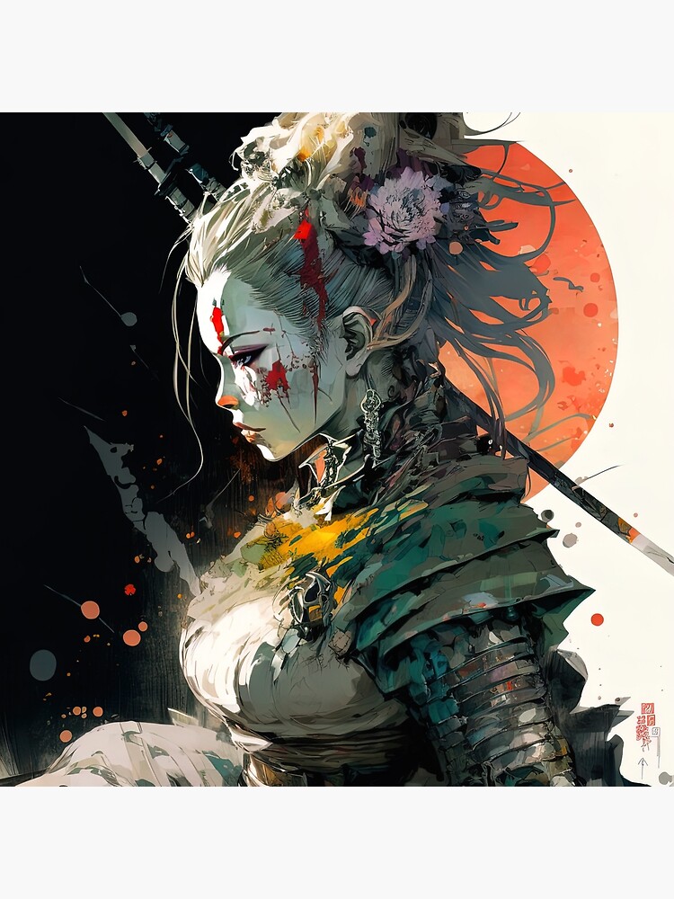 beautiful female samurai art