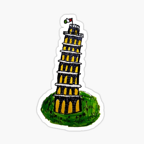 Hand drawn Pisa Sticker