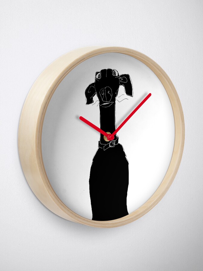 Alternate view of neck (Pixel the greyhound) Clock
