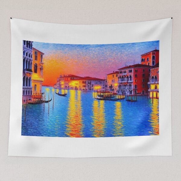 Item preview, Beautiful Evening Landscape Painting in Venice, Italy designed and sold by ZiAttaArt.
