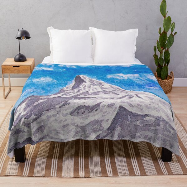 Item preview, Watercolor simplified mountains with a dramatic blue sky, hand painted designed and sold by Chantellearts.