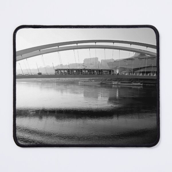 Item preview, Spectacular Bridge in Lyon City of France in Black and White - Urban Architecture designed and sold by CarolinaReina.