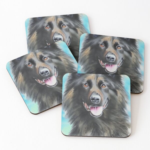 Item preview, Belgian Shepherd Groenendael Cute Watercolor Painting Portrait designed and sold by Cuddlythopia.