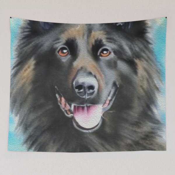Item preview, Belgian Shepherd Groenendael Cute Watercolor Painting Portrait designed and sold by Cuddlythopia.