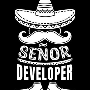 Artwork thumbnail, Senor Developer White Design by DevBox