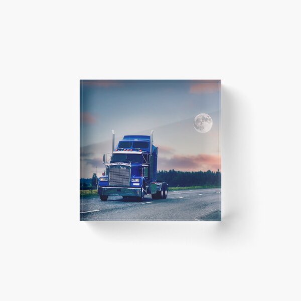 Item preview, American Semi Truck Bobtailing Under Full Moon designed and sold by Taina Sohlman.