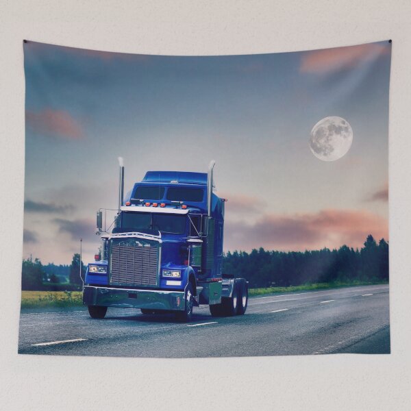 Item preview, American Semi Truck Bobtailing Under Full Moon designed and sold by Taina Sohlman.
