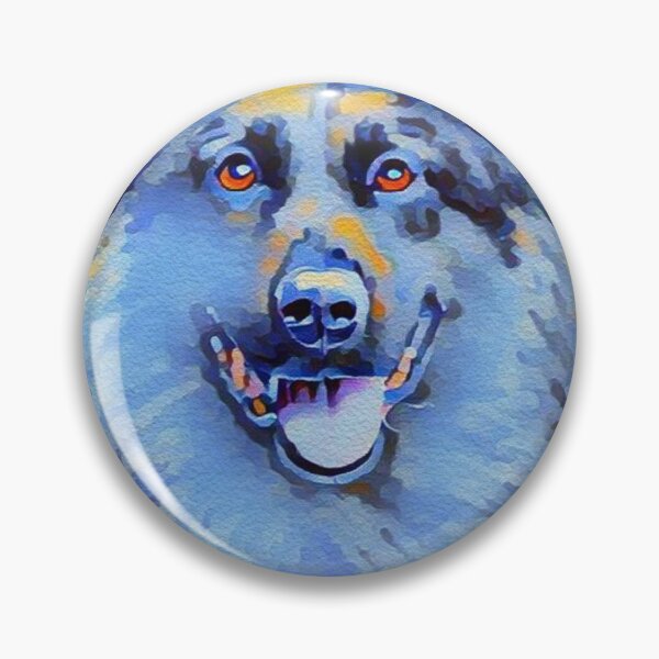 Item preview, Belgian Shepherd Groenendael Watercolor Painting Portrait In Blues designed and sold by Cuddlythopia.