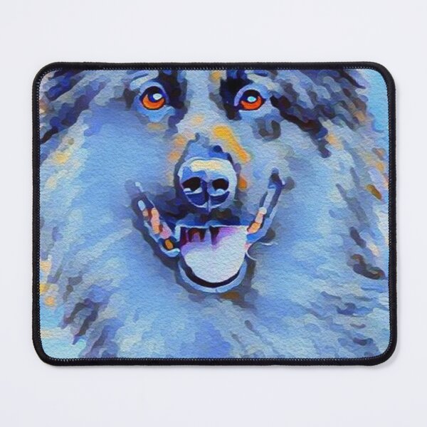Item preview, Belgian Shepherd Groenendael Watercolor Painting Portrait In Blues designed and sold by Cuddlythopia.