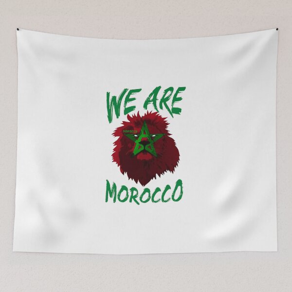 Item preview, Morocco Lion Flag Proud Moroccan Sport Football designed and sold by AzalaiBubbles.